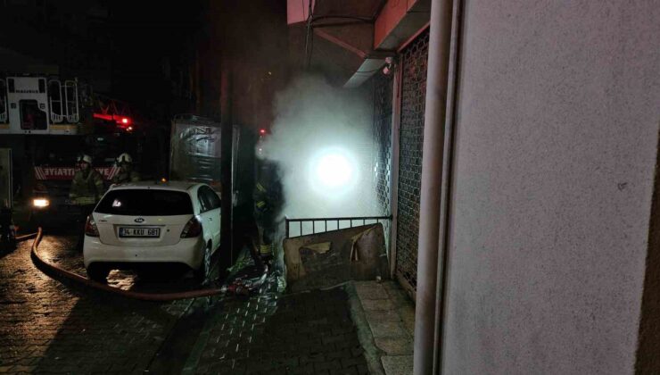 Kağıthane’de 8 katlı binada yangın paniği