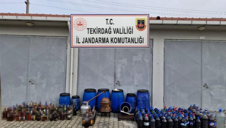 Tekirdağ’da 1 ton 375 litre kaçak içki ele geçirildi