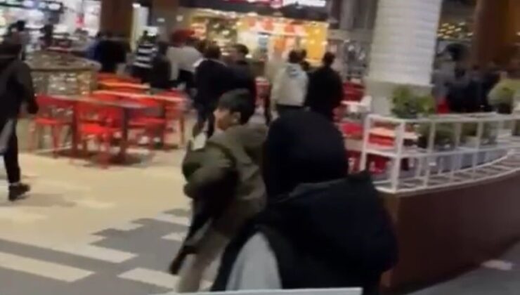 AVM’de iki grup birbirine girdi