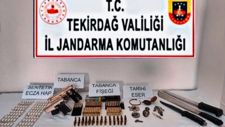 Tekirdağ’da dev operasyon… Uyuşturucu, tütün, silah ve tarihi eser ele geçirildi: 8 gözaltı
