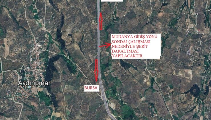 27 Mayıs’tan İtibaren Mudanya Yolunda Şerit Daraltması
